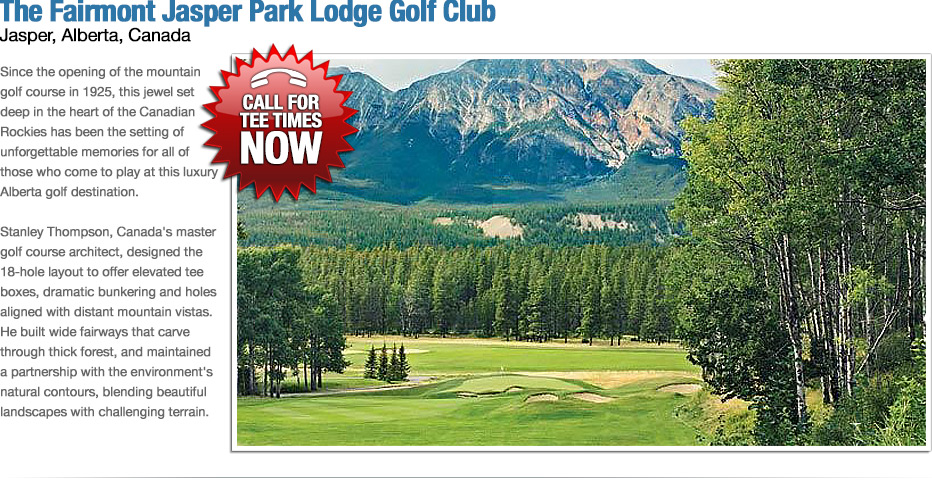 Golf Tee Times Fairmont Jasper Park Lodge Alberta Canada